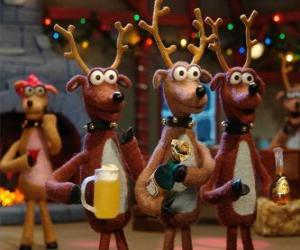 yapboz Grup Noel Noel kutluyor Ren geyikleri